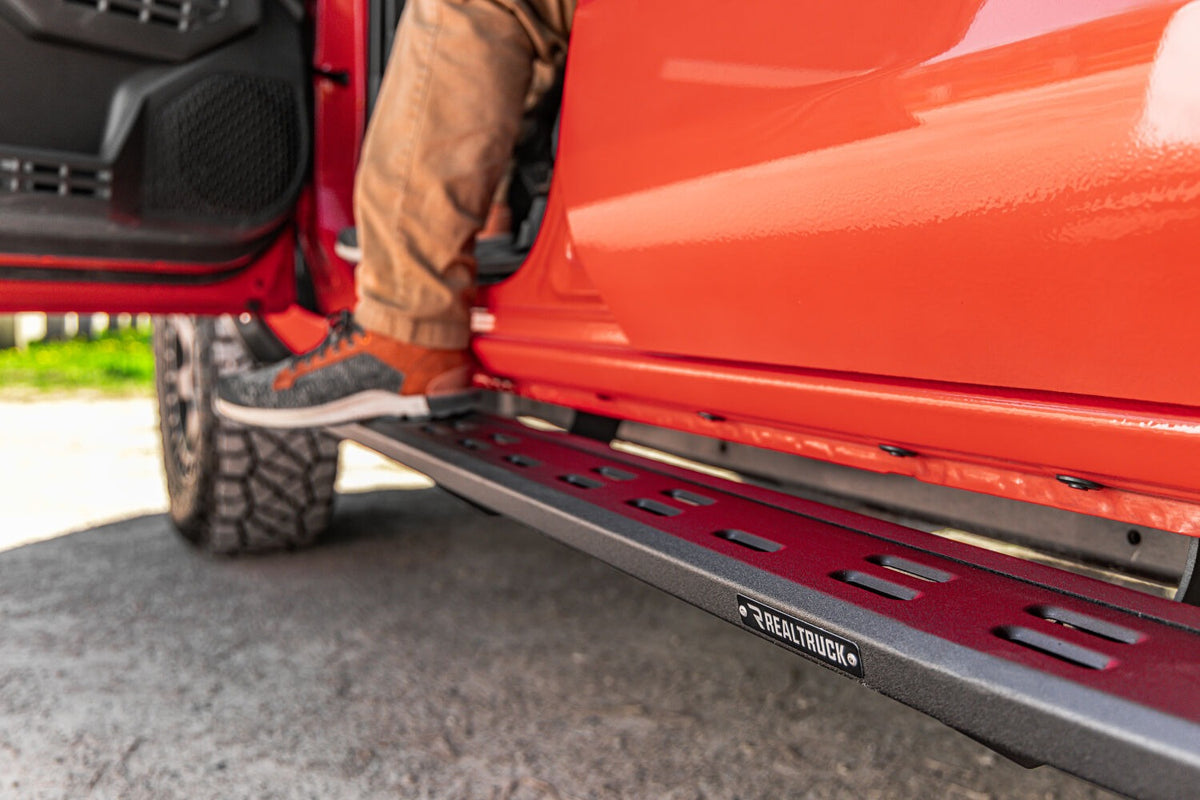 2024-2026 Tacoma RB20 Slim Line Running Boards with Mounting Bracket Kit, Protective Bedliner coating (69443280ST) | Dirty Garage