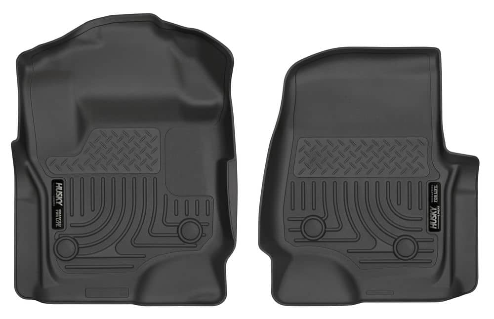 2017-2025 Super Duty Extended/Crew Cab WeatherBeater Black Front Floor Liners | Dirty Garage