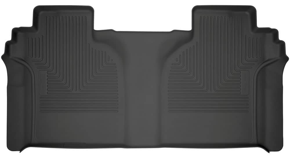 2019-2025 Silverado/Sierra 1500/ 2020-2025 Silverado/Sierra HD Crew Cab with Carpeted Factory Storage Box Weatherbeater Black Rear Floor Liner | Dirty Garage