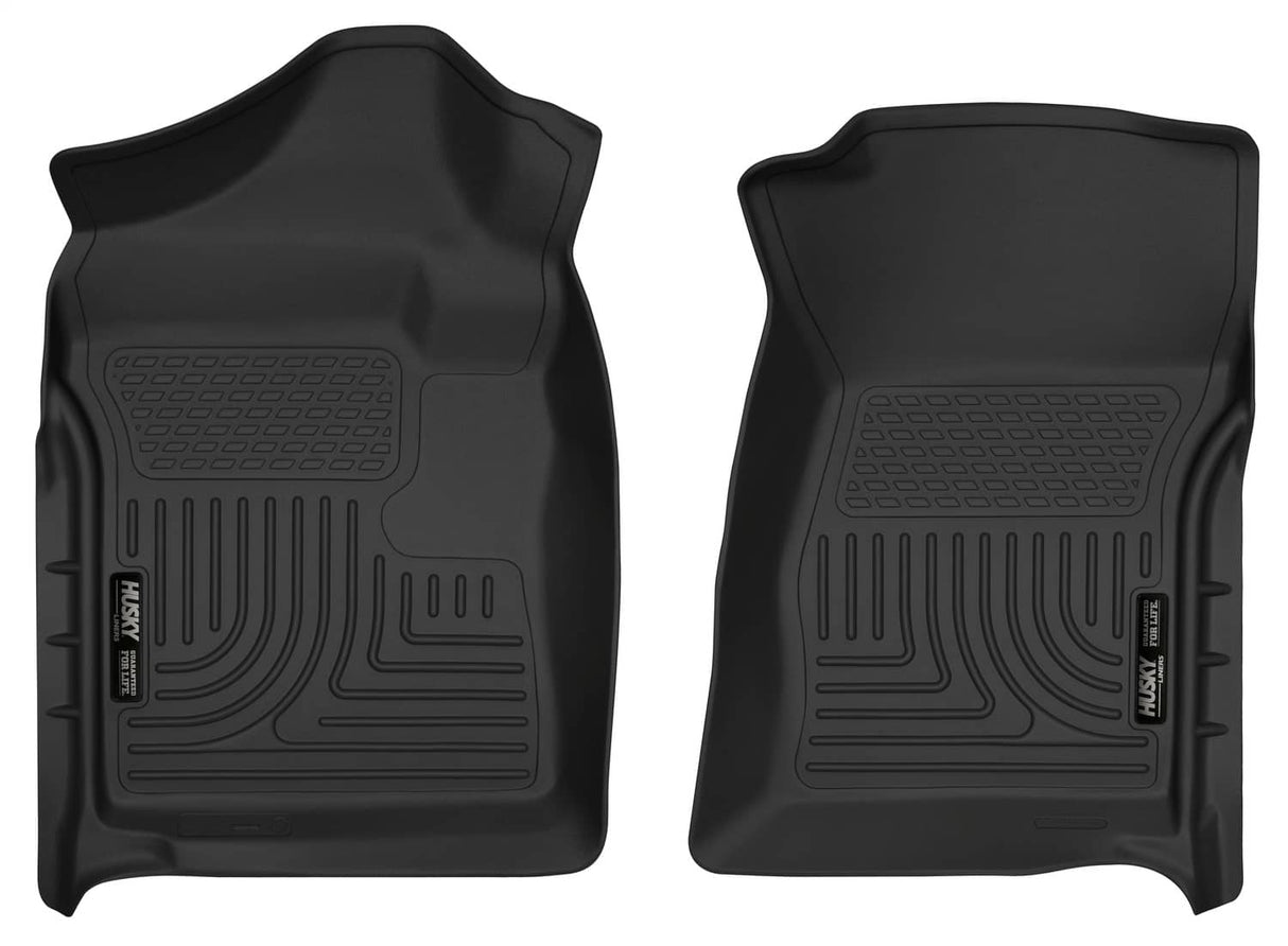 2007-2013 Silverado/Sierra 1500/ 2007-2014 Silverado/Sierra HD Regular Cab WeatherBeater Black Front Floor Liners | Dirty Garage