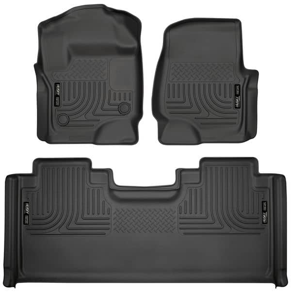 2017-2025 Super Duty Super Cab Black Weatherbeater Front and Rear Floor Liners | Dirty Garage
