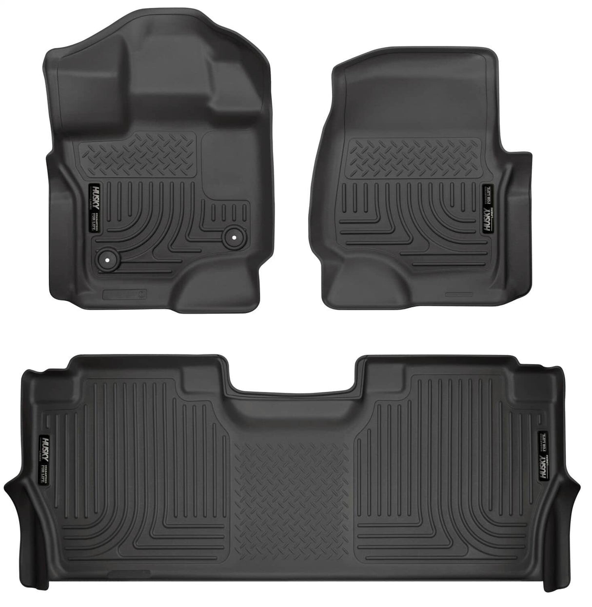 2021-2025 F150 Crew Cab With Fold-Flat Storage Black Weatherbeater Front and Rear Floor Liners | Dirty Garage