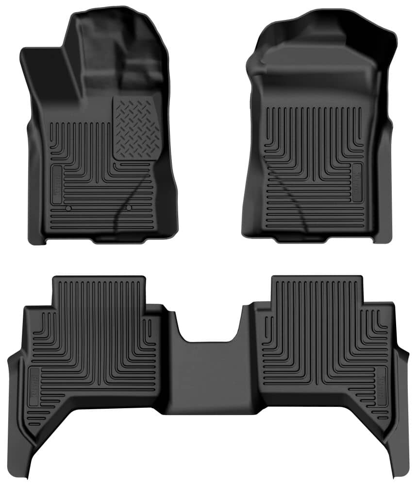 2024 Ranger Crew Cab Black Weatherbeater Front & Second Row Floor Liners | Dirty Garage