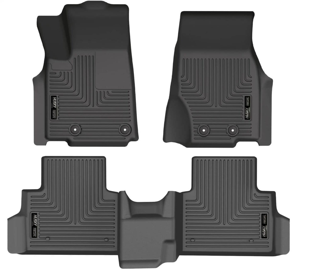 2021-2025 Grand Cherokee L 7 Passenger Black Weatherbeater Front and Second Row Floor Liners | Dirty Garage