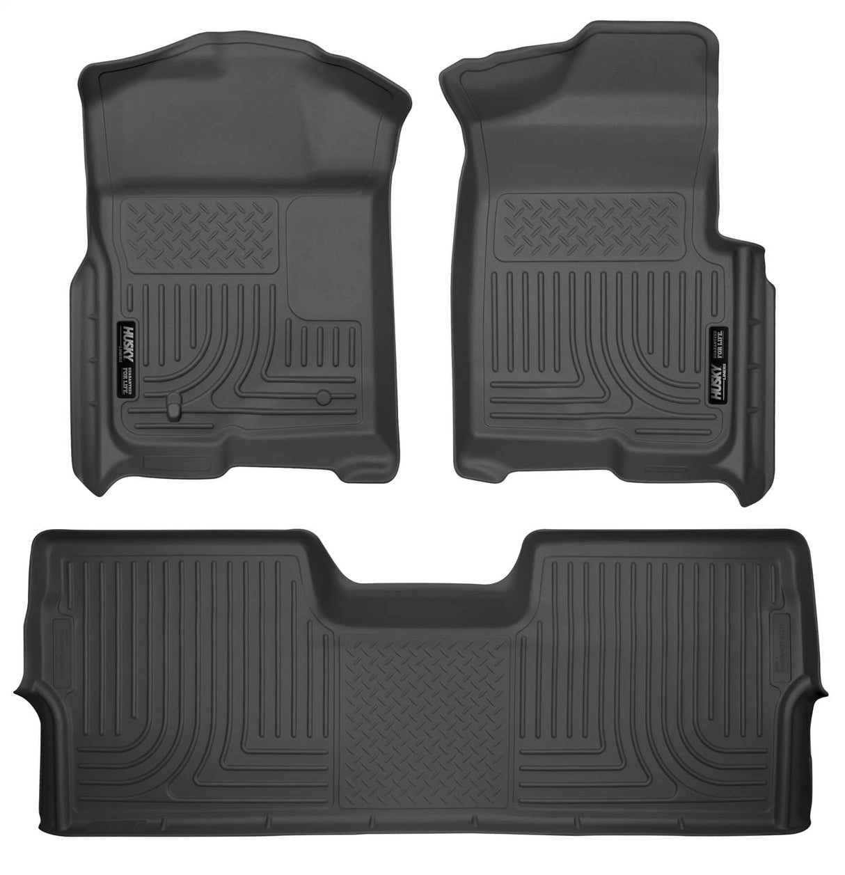 2009-2014 F150 Crew Cab Black Weatherbeater Front & Second Row Floor Liners | Dirty Garage