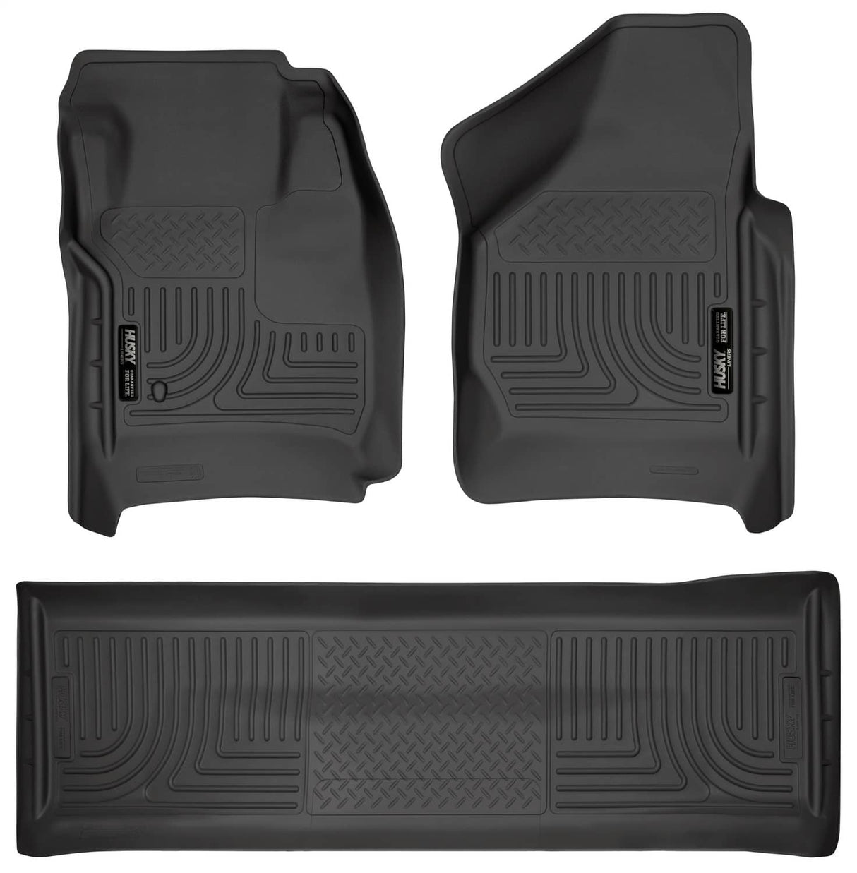 2008-2010 Super Duty Black Weatherbeater Front & Second Row Floor Liners | Dirty Garage