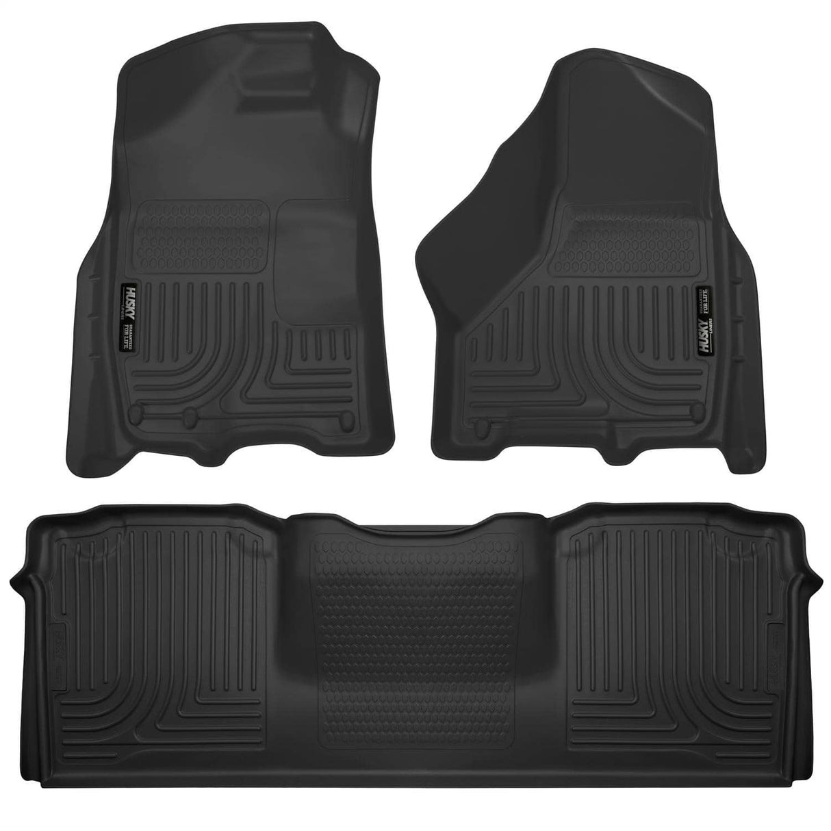 2010-2018 Ram 2500/3500 Mega Cab Weatherbeater Black Front And Second Row Floor Liners With Dual Retention Hooks | Dirty Garage