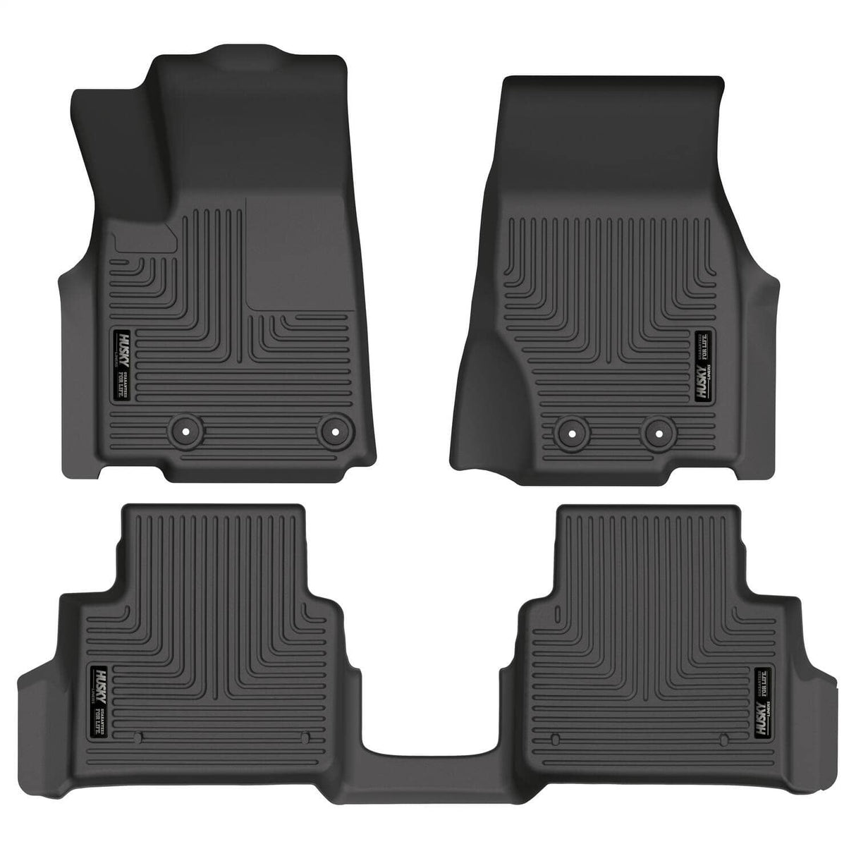 2021-2025 Grand Cherokee L 6 Passenger Black Weatherbeater Front and Second Row Floor Liners | Dirty Garage