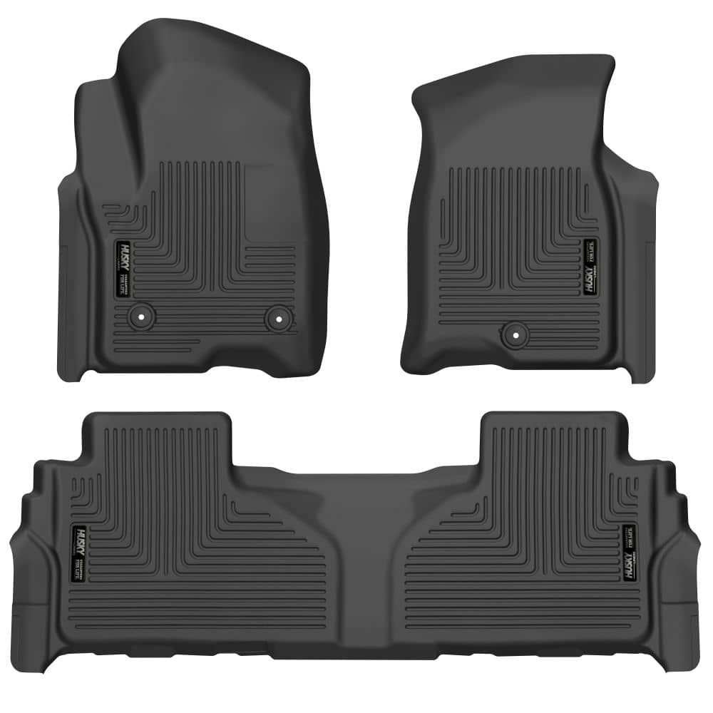 2021-2025 Escalade/Escalade ESV/Tahoe/Suburban/Yukon/Yukon XL Black Weatherbeater Front & Second Row Floor Liners | Dirty Garage