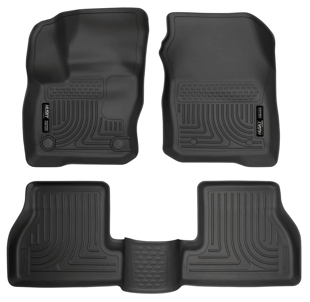 2016-2018 Focus (Exc RS) Black Weatherbeater Front & Second Row Floor Liners (99771)
