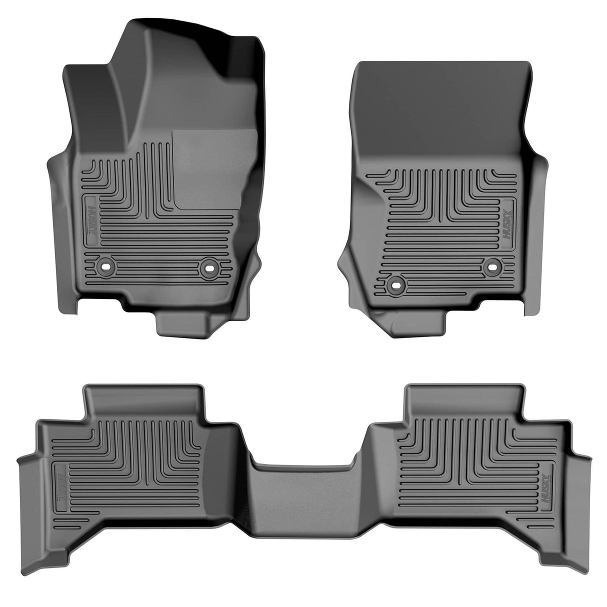 2024-2025 Land Cruiser/GX Weatherbeater Black Front and Second Row Floor Liners; Without Cool Box Console (99861)