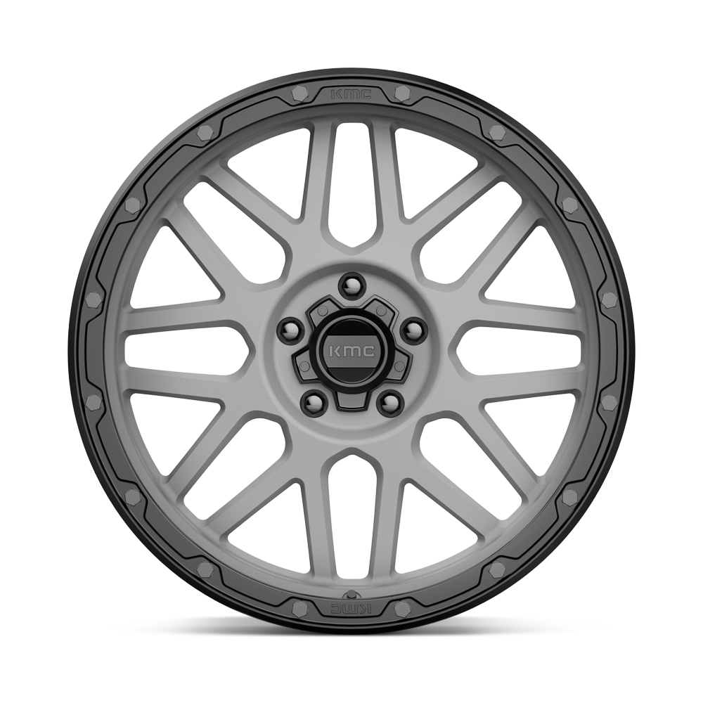 KMC Grenade Off-road Matte Gray w/ Matte Black Lip Wheel (KM535) | Dirty Garage