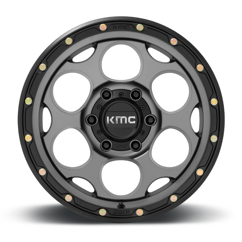 KMC Dirty Harry Satin Gray w/ Black Lip Wheel (KM541) | Dirty Garage