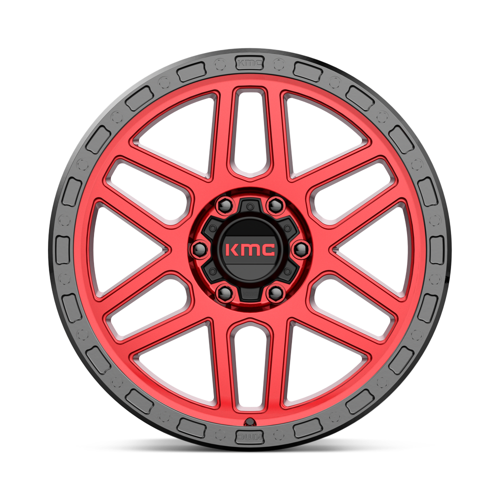 KMC Mesa Candy Red w/ Black Lip Wheel (KM544) | Dirty Garage