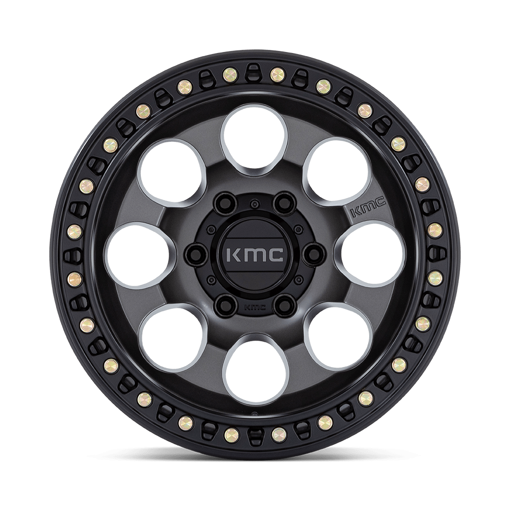KMC Riot SBL Anthracite w/ Satin Black Lip Wheel (KM550) | Dirty Garage
