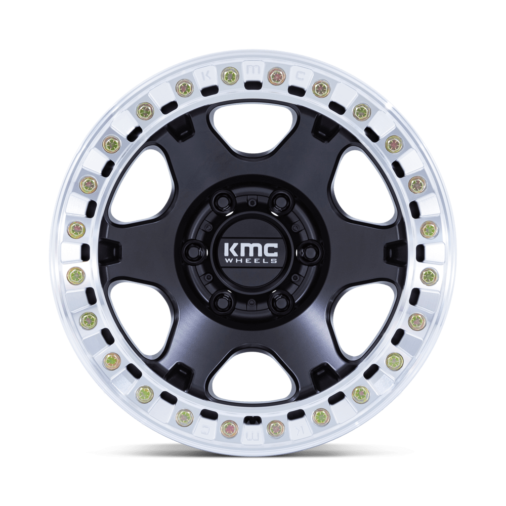 KMC Vi Beadlock Satin Black w/ Machined Ring Wheel (KM238) | Dirty Garage