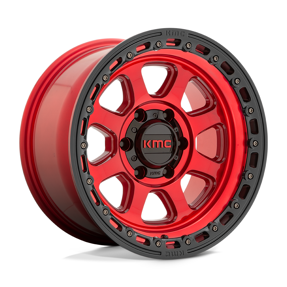 KMC Chase Candy Red w/ Black Lip Wheel (KM548) | Dirty Garage