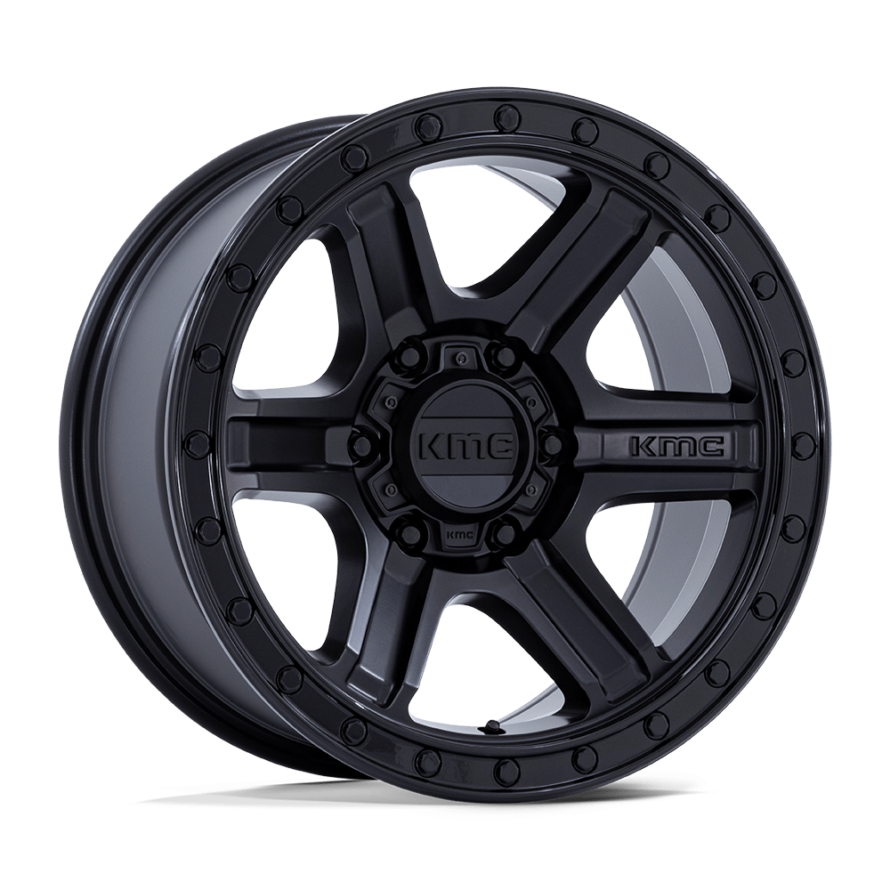 KMC Outrun Matte Black w/ Gloss Black Lip Wheel (KM551) | Dirty Garage