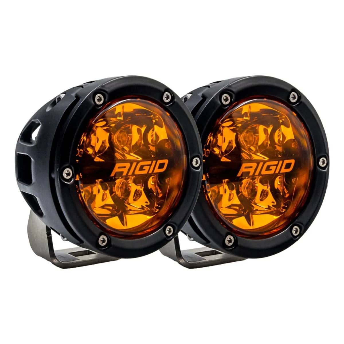 Universal 360 Series 4" Amber Pro Spot Round Lights Pair | Dirty Garage
