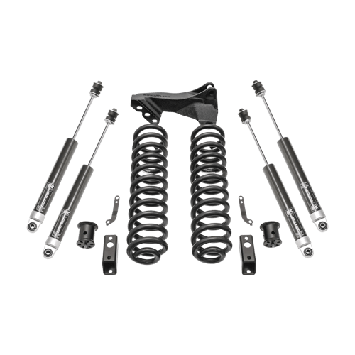 2017-2019 Superduty 2.5 Front Coil Spring Lift Kit Falcon 1.1 Monotube Front Rear Shocks Front Track Bar Bracket | Dirty Garage