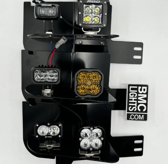 2023-2026 Superduty Front Fog Light Kit - Baja Designs Uprights (No Lights) (100140-B)