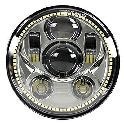 Universal 5.75" Motorcycle Headlight w/ DRL Halo - View 2 | Dirty Garage