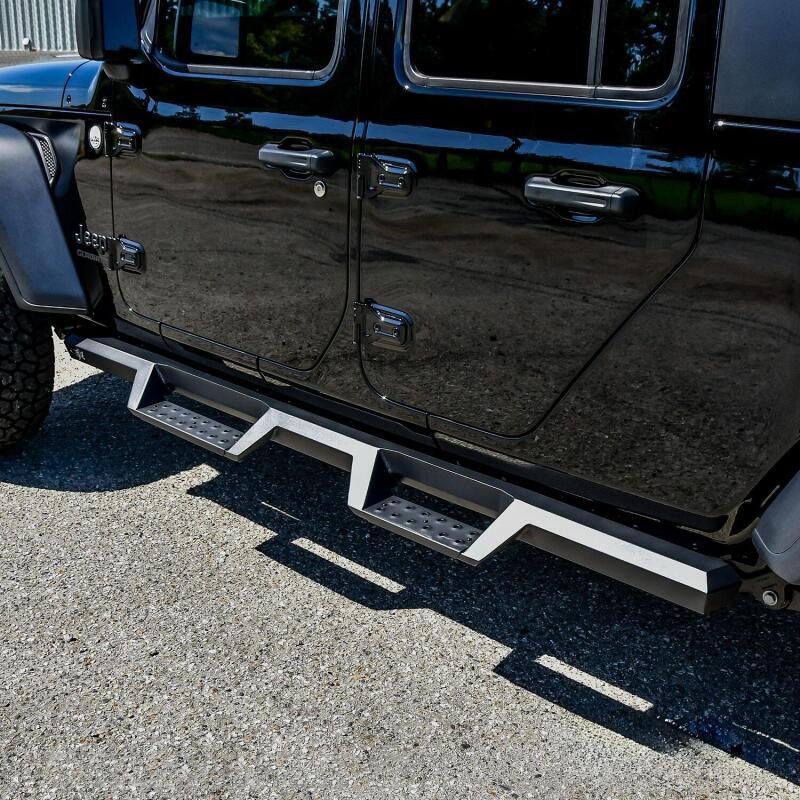 2020-2026 Gladiator HDX Textured Black Drop Nerf Step Bars - View 2 | Dirty Garage
