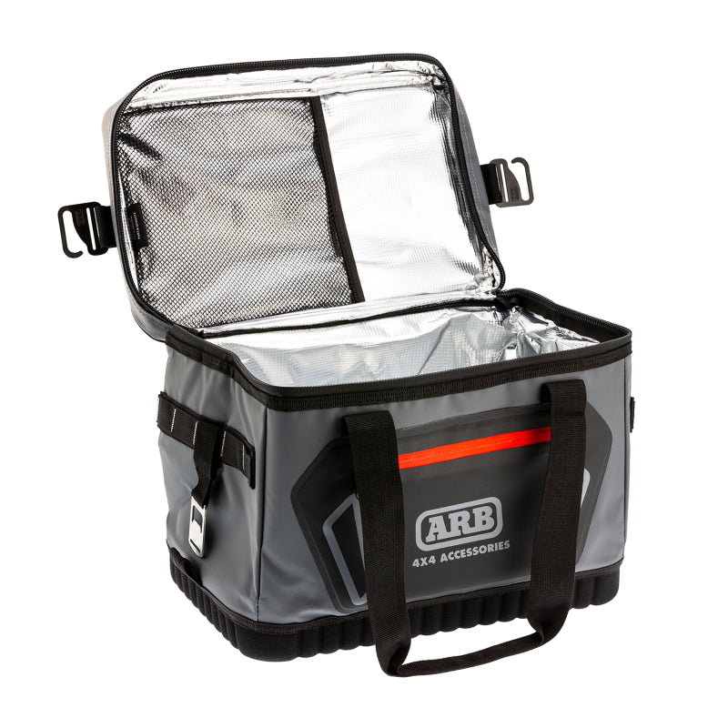 ARB Cooler Bag Charcoal w/ Red Highlights 15in L x 11in W x 9in H Holds 22 Cans - View 16 | Dirty Garage