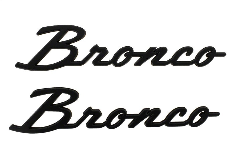 2021+ Bronco Classic Script Fender Badges - Matte Black | Dirty Garage
