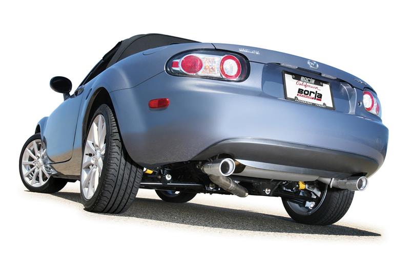 Borla 06-14 Mazda MX-5 Miata 2.0L RWD Twin-Tip Cat Back Exhaust - View 4 | Dirty Garage