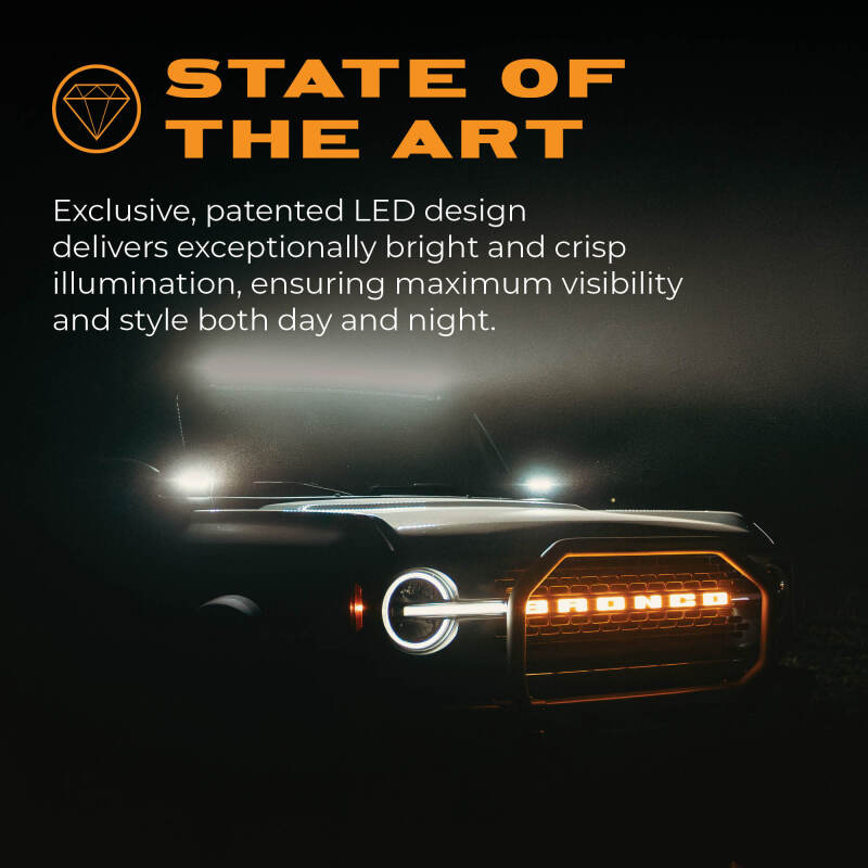 Bronco 2021-2023 Luminix LED Grille Emblem - View 5 | Dirty Garage