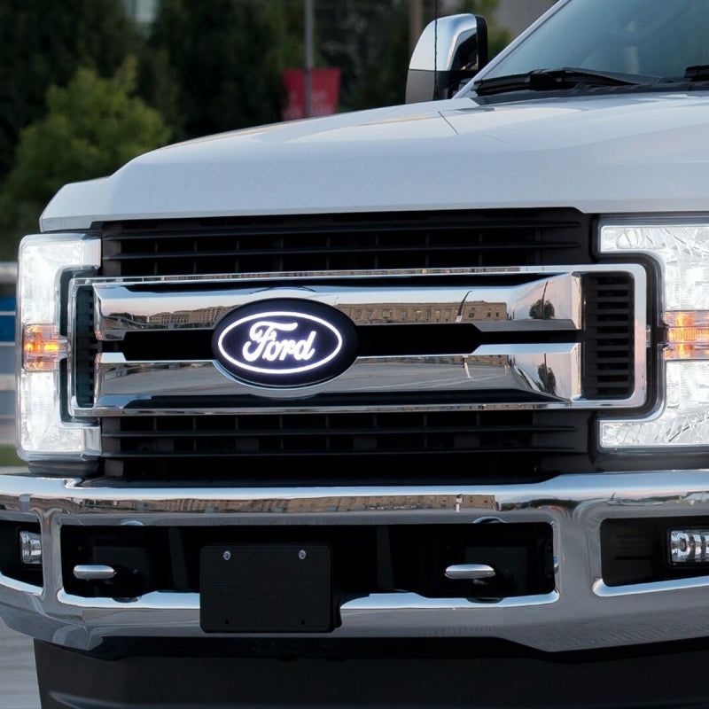 2020-2022 Super Duty Luninix White LED Emblems w/ Camera Cutout - View 5 | Dirty Garage