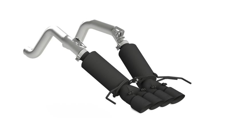 2014-2019 Corvette V8 6.2L 3" Black Dual Cat Back w 4" Quad Dual Wall Tips - View 2 | Dirty Garage