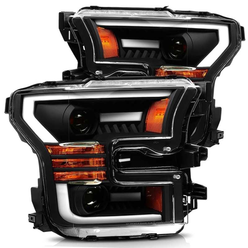 2015-2017 F-150 Luxx-Series LED Projector Headlights Plank Style Black Activation Light DRL - View 5 | Dirty Garage