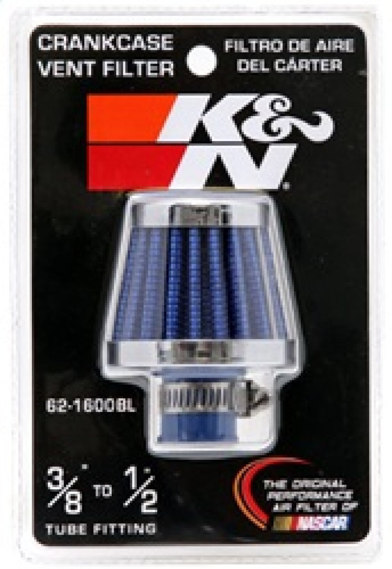 Universal 2in Base OD x .375in Flange ID x 1.75in H Rubber Base Crankcase Vent Filter - Blue - View 14 | Dirty Garage