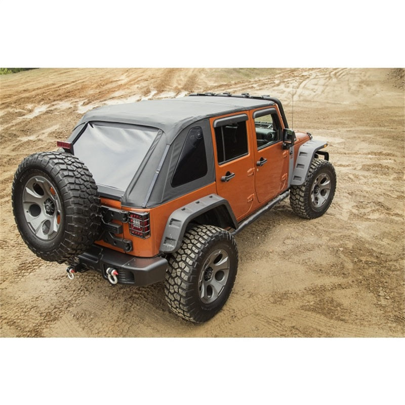 Rugged Ridge Bowless Soft Top Black Diamond 4-Door 07-18 Jeep Wrangler JK - View 5 | Dirty Garage
