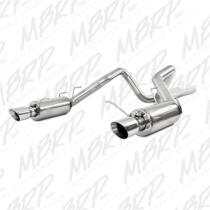 2011-2014 Mustang GT 5.0L Dual Split Rear Street Version T409 3" Cat Back Exhaust System - View 3 | Dirty Garage