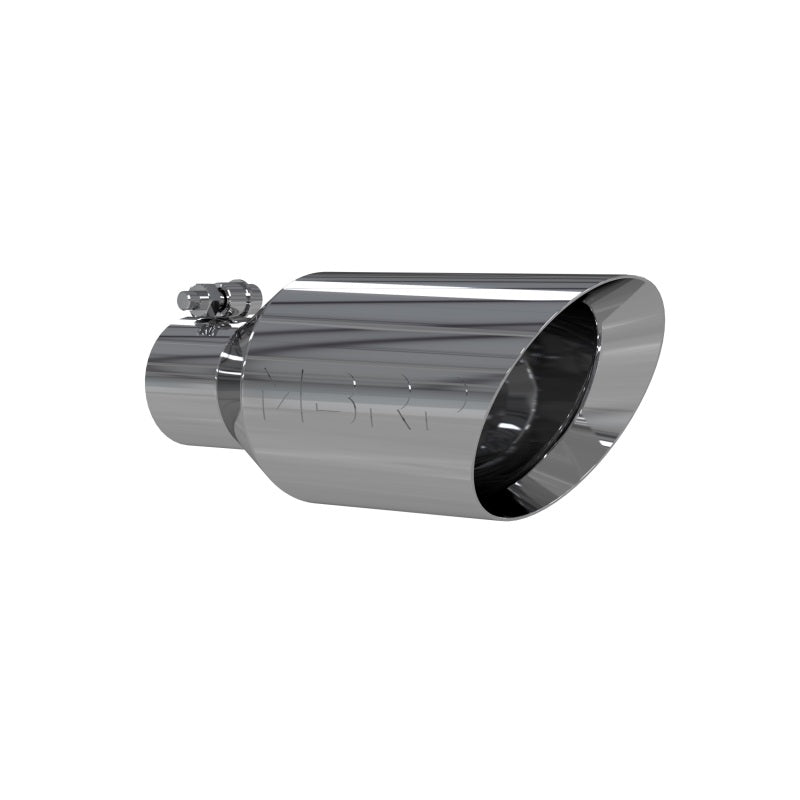Universal 4.5" O.D Dual Walled Angled Rolled End Tip 2.5" Inlet 12" Length T304 - View 3 | Dirty Garage