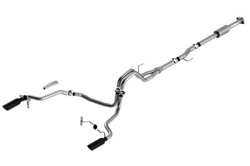 Borla F-150 2021 2.7L/3.5L 4dr CC SB EC STB Lari/King R/Plinum/LTD 3/2.25 SRE CB AK BLK CHR Tips | Dirty Garage