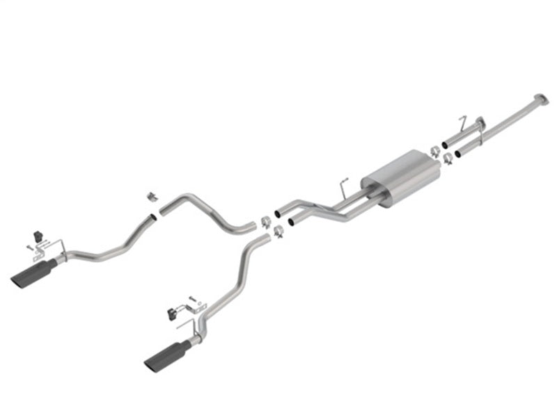 Borla 14-18 Toyota Tundra 4.6L/5.7L V8 AT 2&4WD Crew Max Cat-Back Touring Exhaust - Black Chrome Tip | Dirty Garage