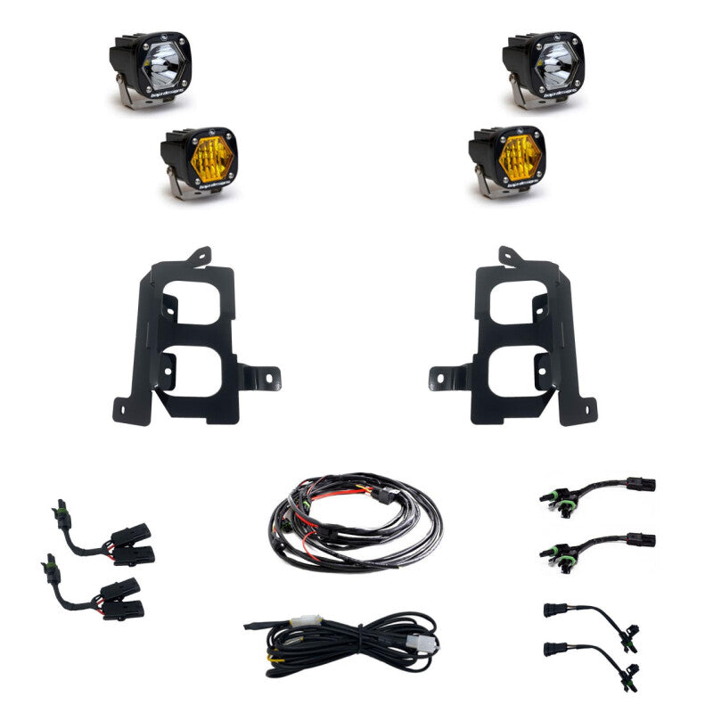 2019-2024 GM 1500 S1 Fog Pocket Mount Kit Clear Spot Amber Wide Cornering - View 2 | Dirty Garage