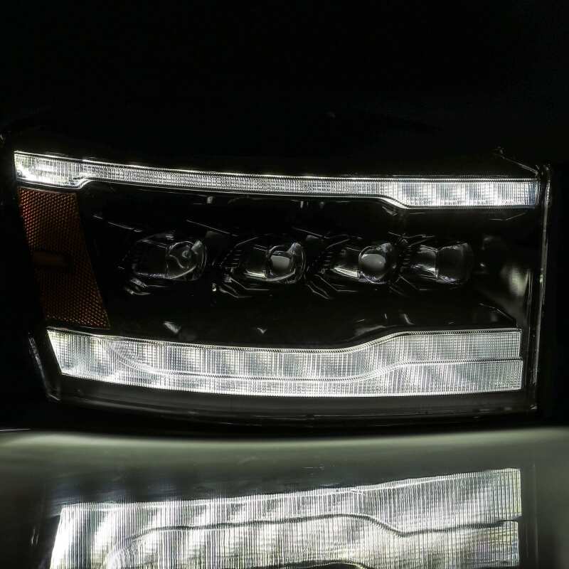 2006-2008 Ram HD Nova-Series LED Projector Headlights Plank Style Alpha Black Sequential Signal Amber DRL - View 5 | Dirty Garage