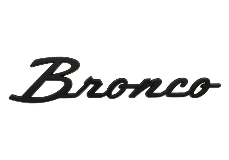 2021+ Bronco Classic Script Fender Badges - Matte Black - View 14 | Dirty Garage
