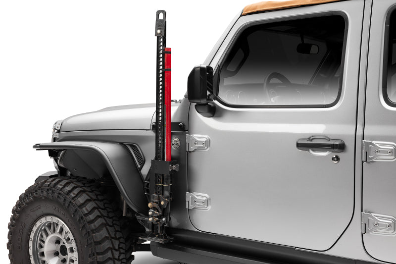 Go Rhino 18-24 Jeep Wrangler JL/JLU/JT Front Fender Jack Mount for Hi-Lift Jack - Tex. Blk - View 6 | Dirty Garage