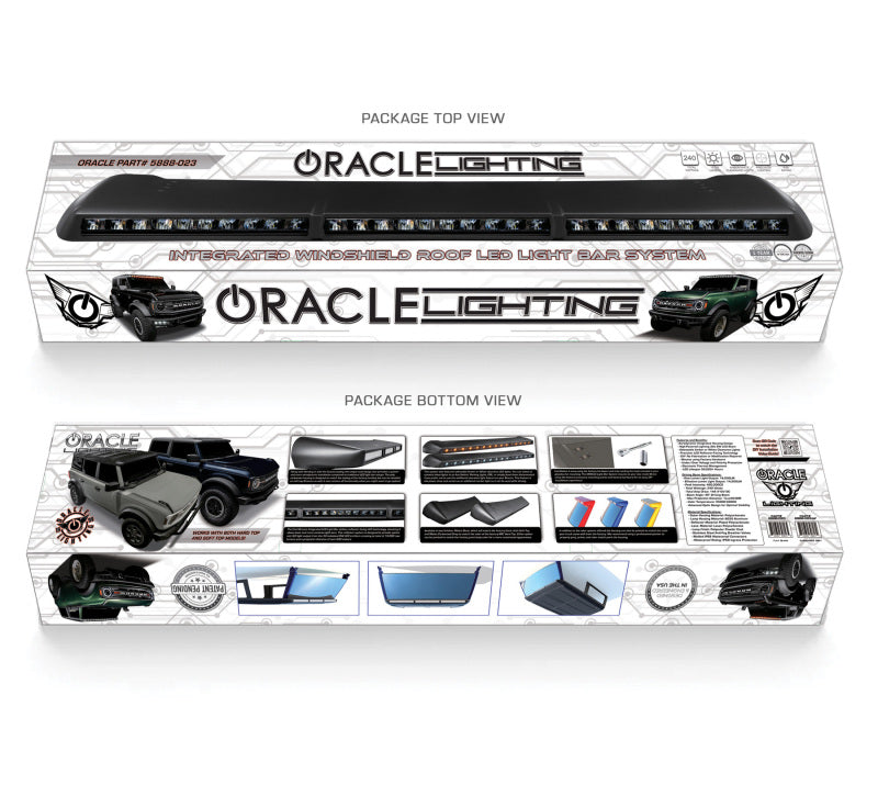 2021-2026 Bronco Integrated Windshield Roof LED Light Bar System - View 5 | Dirty Garage