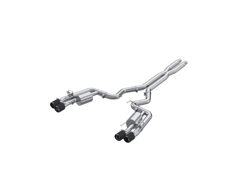 2024 Mustang GT 3" Cat Back Quad Tip 4" Carbon Fiber Tips | Dirty Garage
