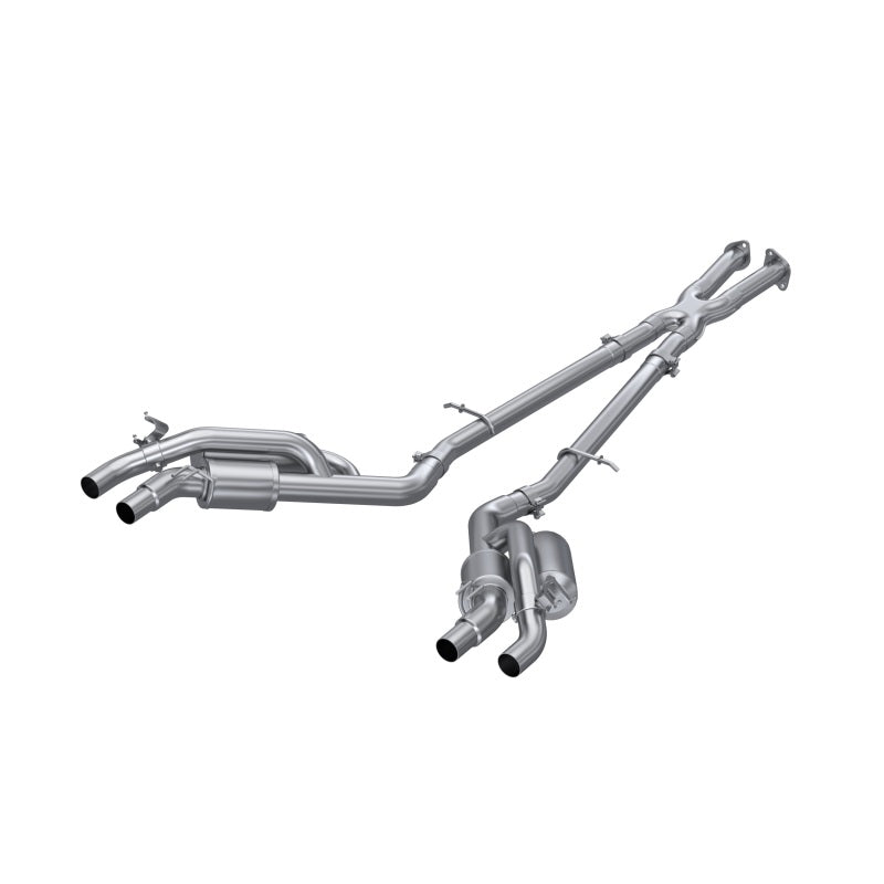 2022 Stinger 3.3L T304 SS Cat-Back Exhaust Dual Split Rear Quad Outlet Uses Factory Bezels | Dirty Garage