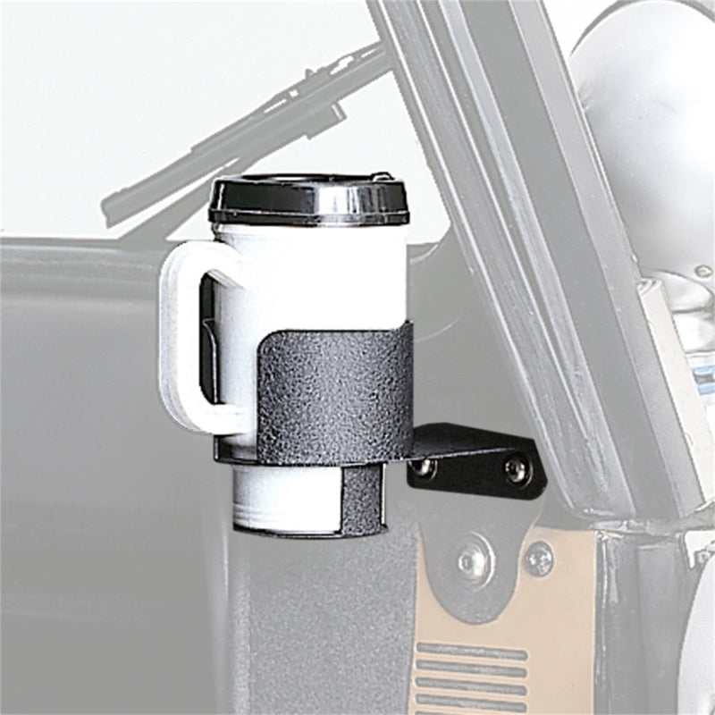 Rugged Ridge Cup Holder Windshield Mount 76-95 Jeep CJ / Jeep Wrangler - View 3 | Dirty Garage
