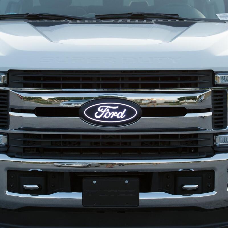 2017-2020 Super Duty Front Luminix Ford LED Emblem - w/o Camera CutOut - View 5 | Dirty Garage