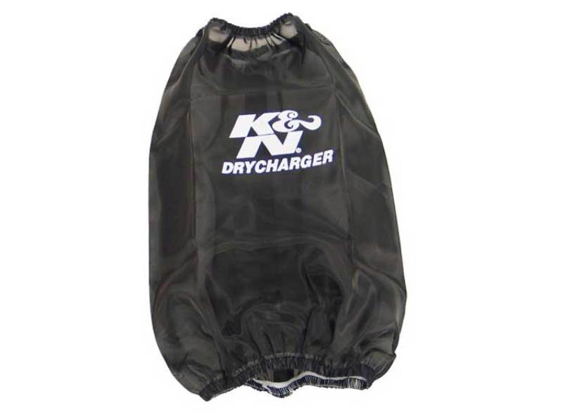 Universal Drycharger Round Tapered Air Filter Wrap 6.5in Base ID/4.5in Top ID/7in H - Black - View 2 | Dirty Garage